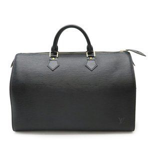 LOUIS VUITTON Epi Speedy 35 Handbag/Boston Bag in Leather Noir and Black, M42992